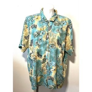 Koret Womans Floral Ribbed Vintage Button Up Blouse Sz XL